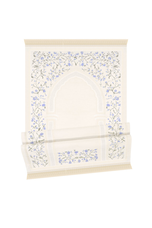 Mor Bahar Dalı Desen Kabartmalı Özel Dokuma Seccade - 4