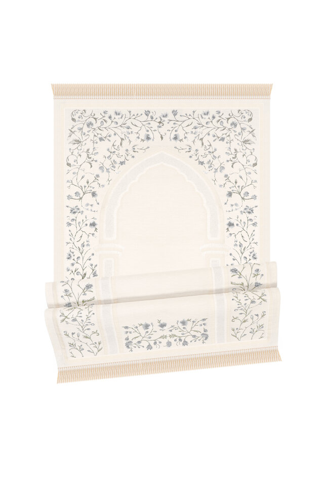 Taş Bahar Dalı Desen Kabartmalı Özel Dokuma Seccade - 4