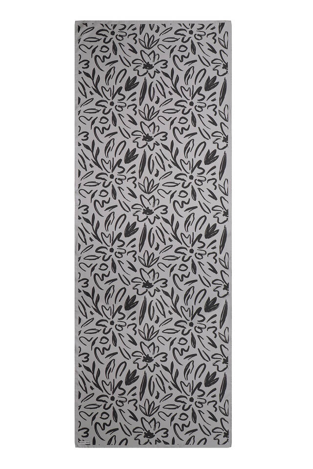 Antrasit Bahar Desen Twill İpek Şal - 3