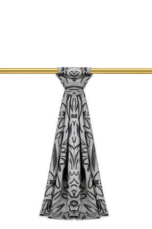 Antrasit Bahar Desen Twill İpek Şal 