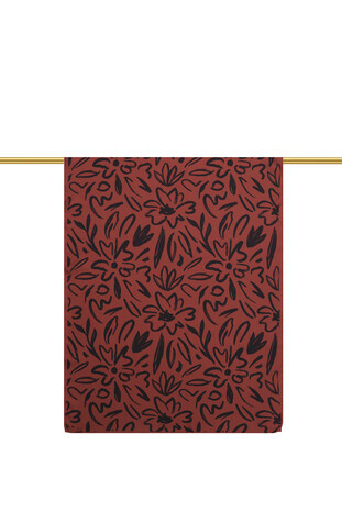 Bordo Bahar Desen Twill İpek Şal 