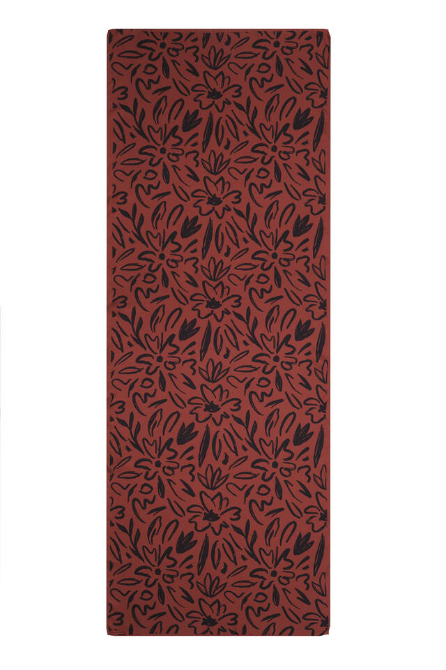 Bordo Bahar Desen Twill İpek Şal - 3