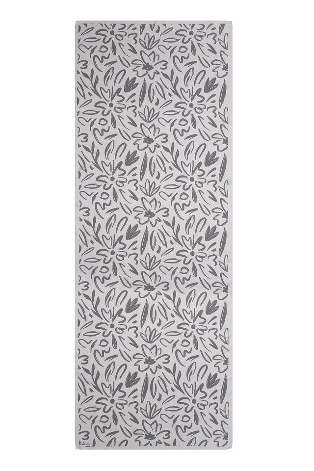 Gri Bahar Desen Twill İpek Şal - 3