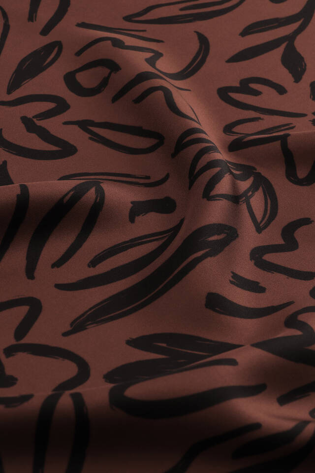 Kahverengi Bahar Desen Twill İpek Şal - 4