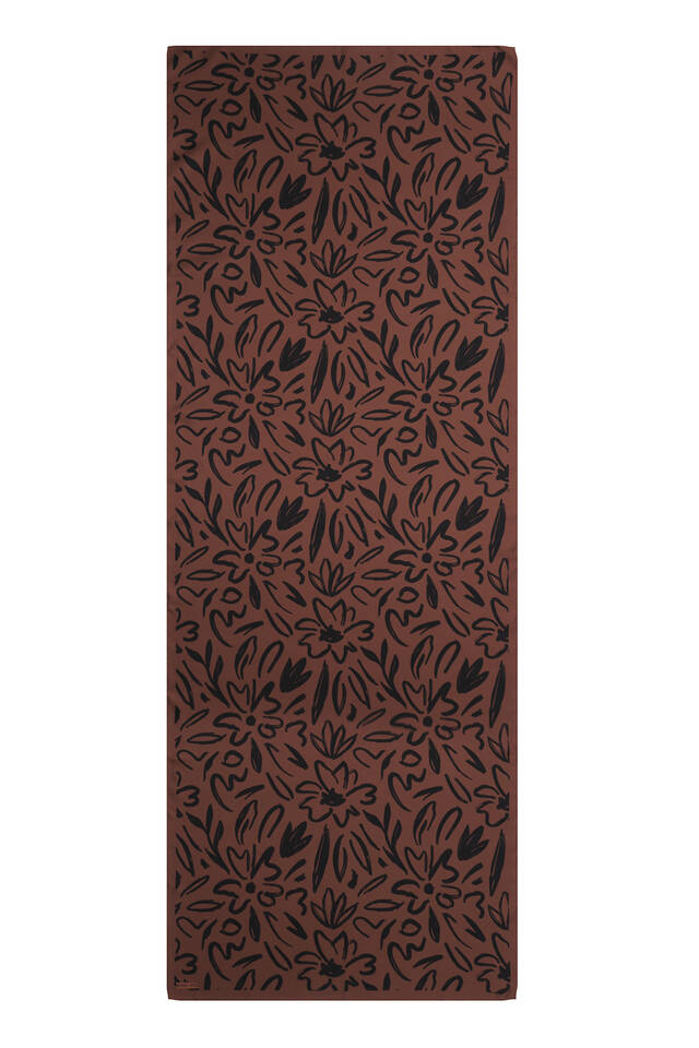 Kahverengi Bahar Desen Twill İpek Şal - 3
