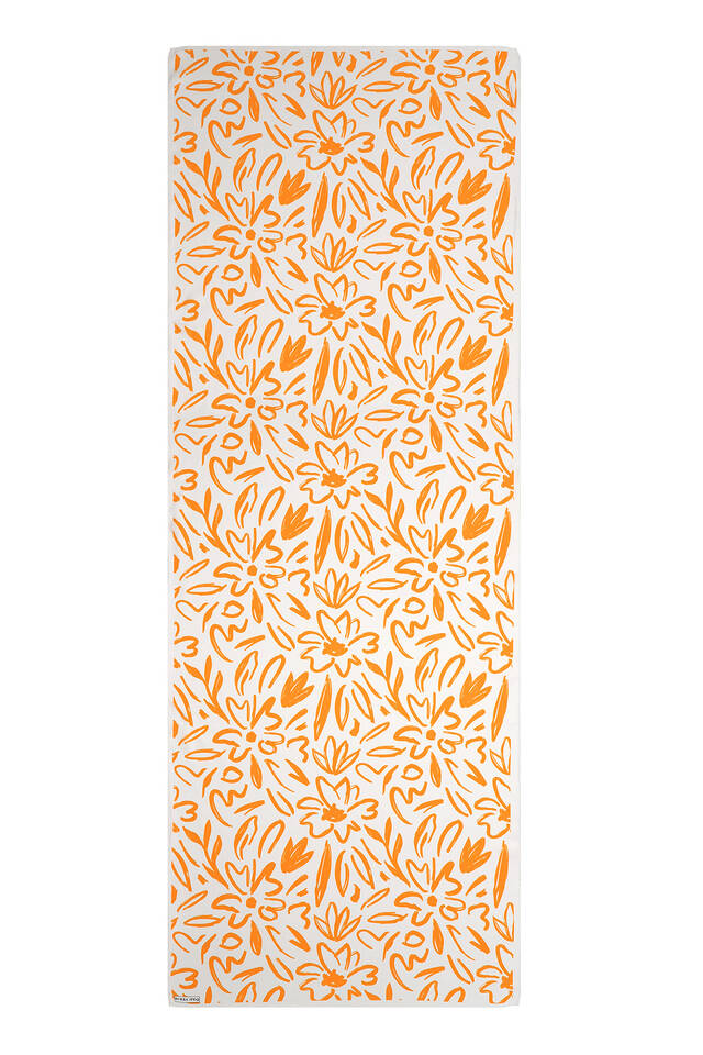 Turuncu Bahar Desen Twill İpek Şal - 3