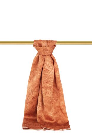 Bakır Fırça Desen İpek Şal 