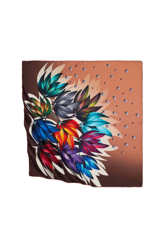 Bakır Pırlanta Desen İpeksi Eşarp 