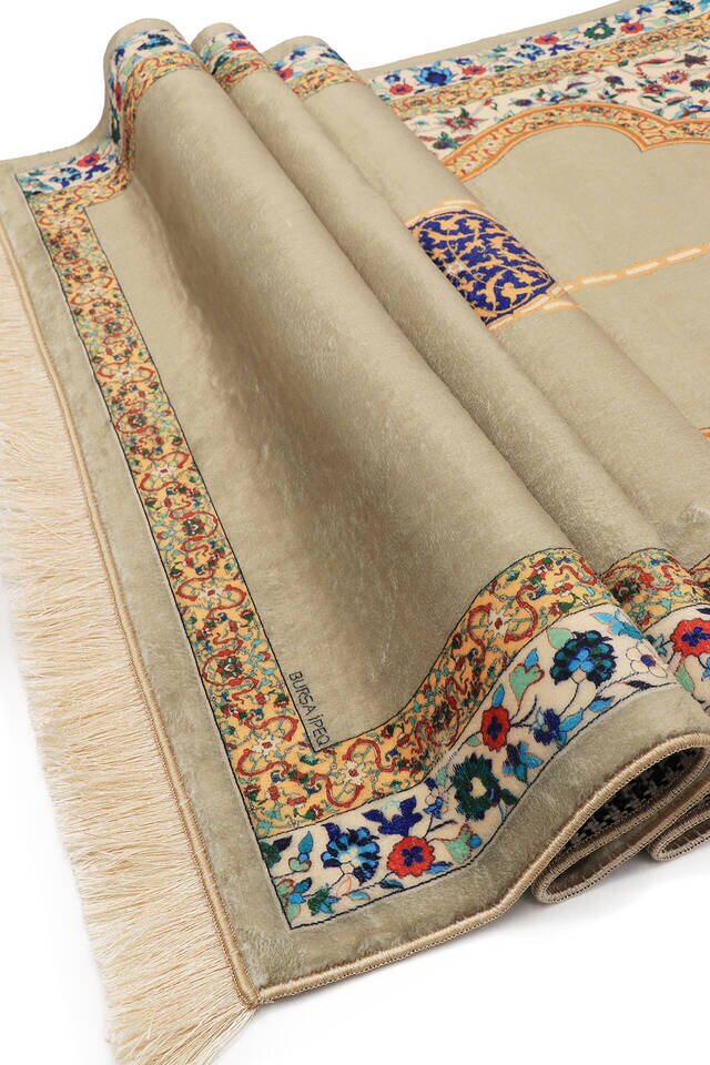 Bej Bambu Halı Seccade - 3