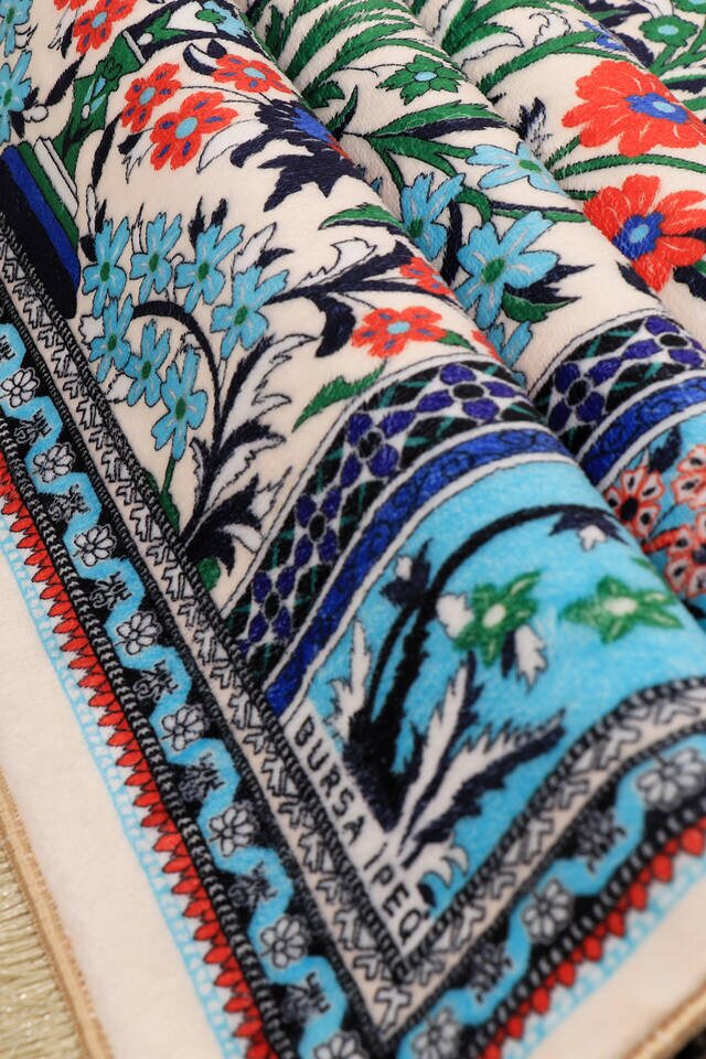 Ekru Bambu Halı Seccade - 2