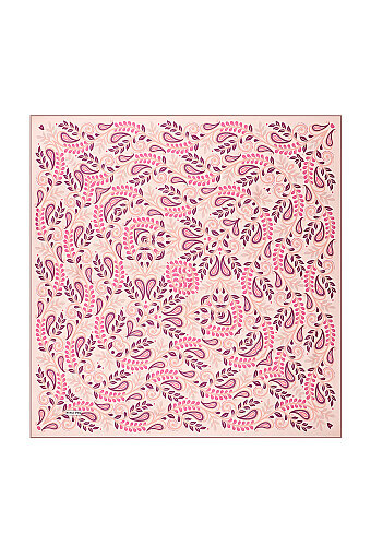 Pembe Başak Desen Twill İpek Eşarp 