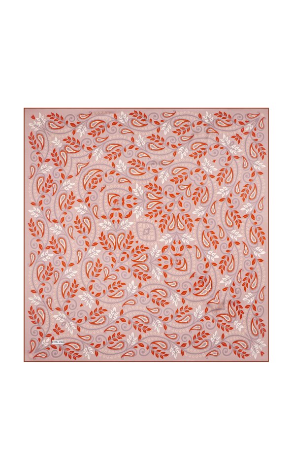 Dark Powder Spike Pattern Twill Silk Scarf - 2