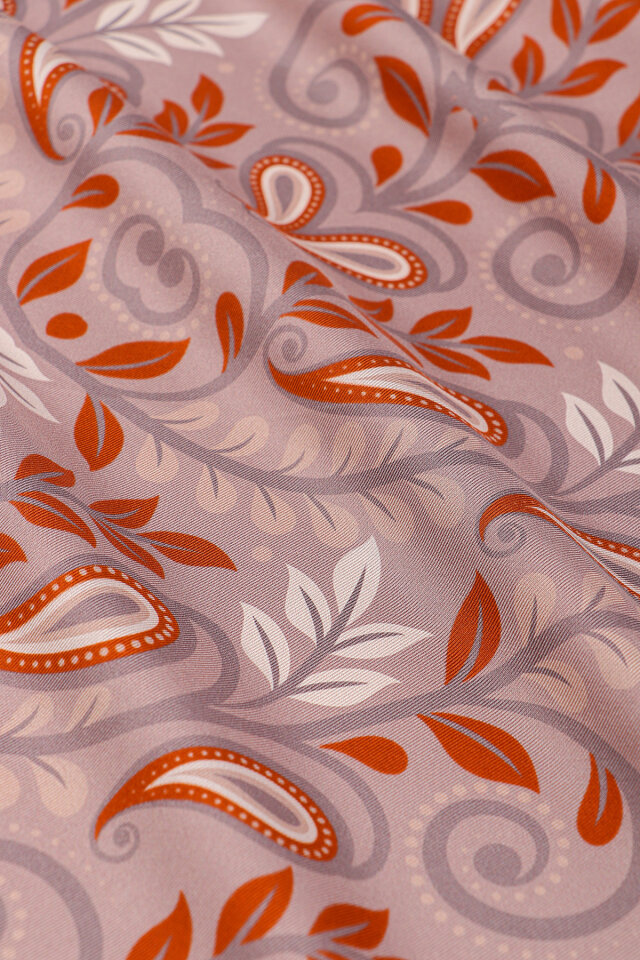 Dark Powder Spike Pattern Twill Silk Scarf - 3