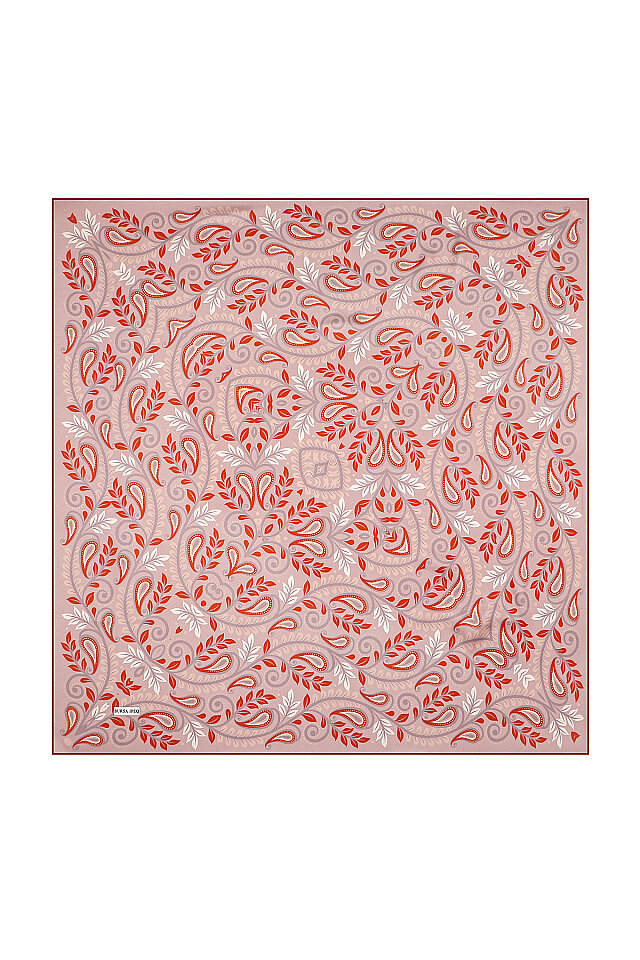 Dark Powder Spike Pattern Twill Silk Scarf 