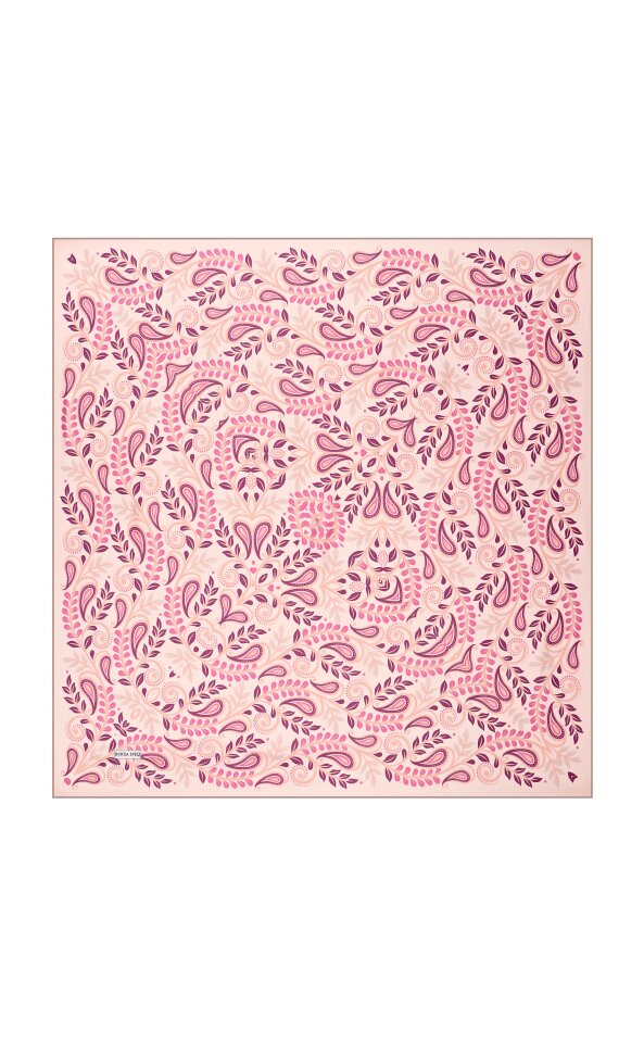 Pink Virgo Pattern Twill Silk Scarf - 2