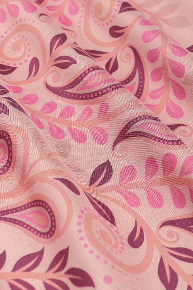 Pink Virgo Pattern Twill Silk Scarf - 3