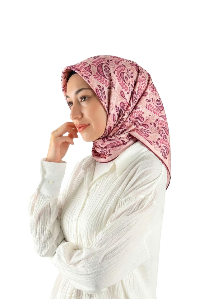 Pink Virgo Pattern Twill Silk Scarf 