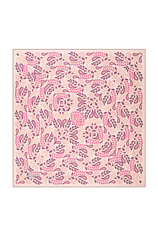 Pink Virgo Pattern Twill Silk Scarf 