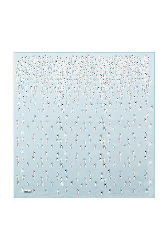 Bebe Blue Snowdrop Sura Silk Square Scarf 