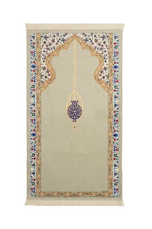 Beige Bamboo Carpet Prayer Rug 