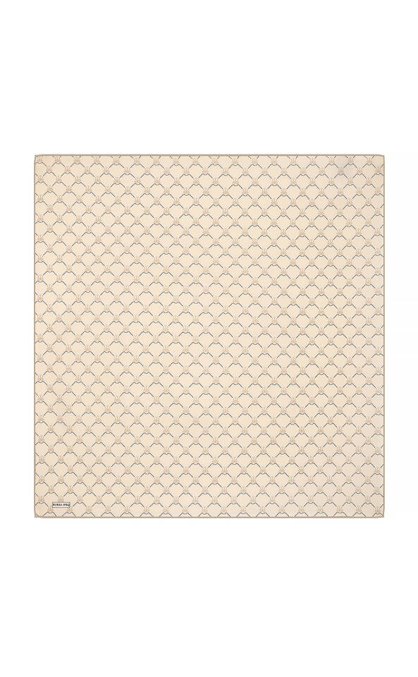 Beige Butterfly Monogram Twill Silk Square Scarf - 2