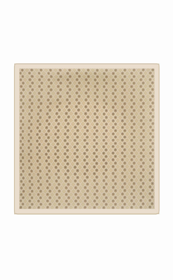 Beige Monogram Silk Square Scarf 