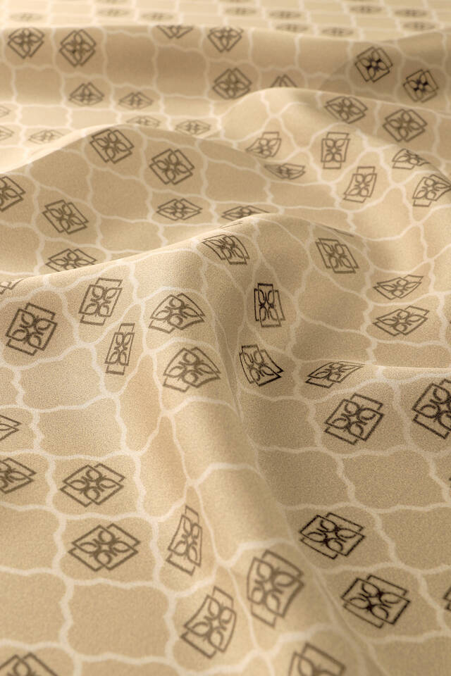 Beige Monogram Silk Square Scarf - 2