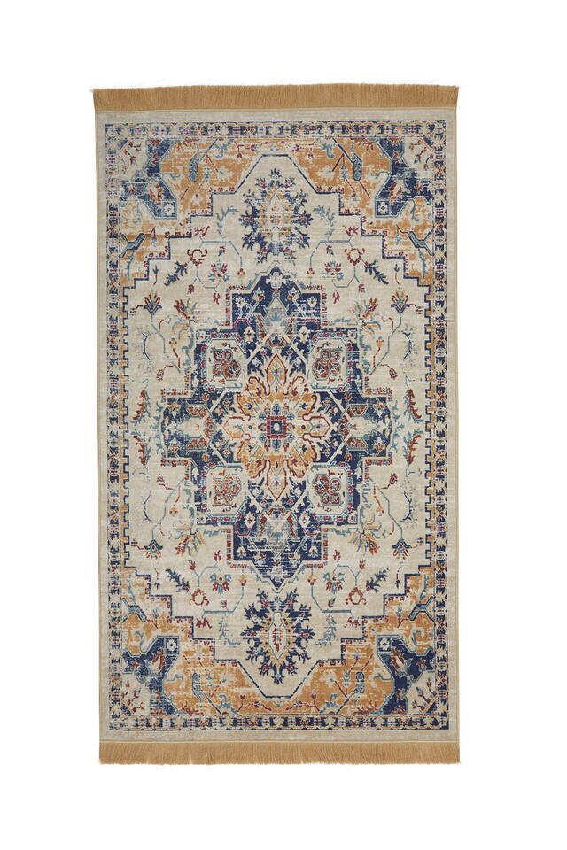 Beige Velvet Carpet Prayer Rug 