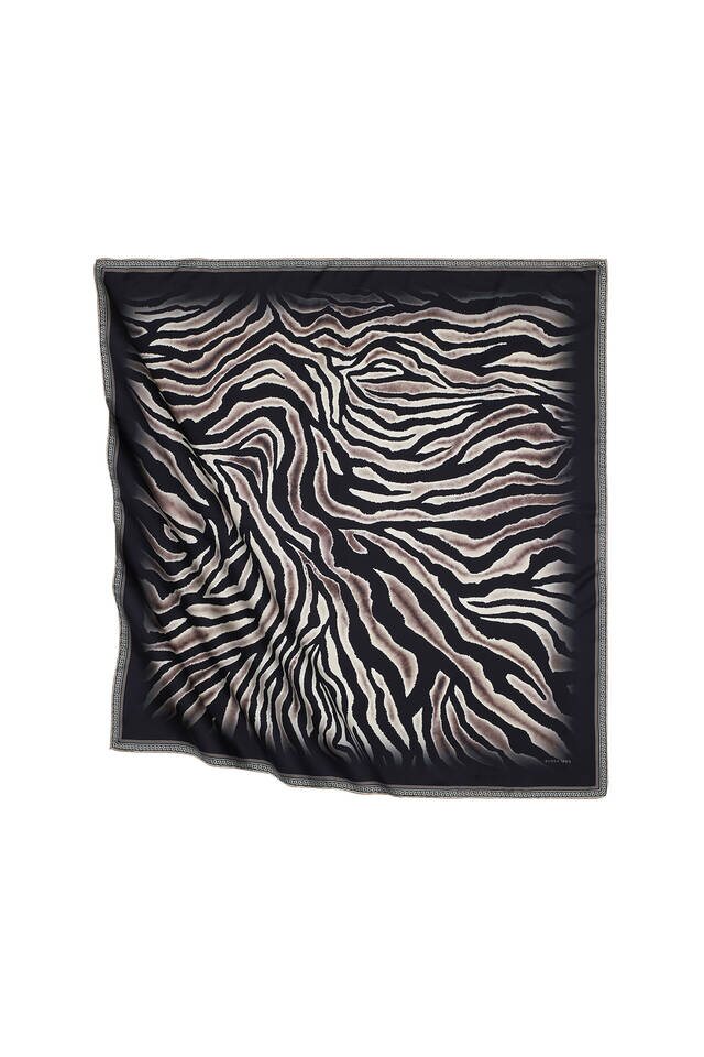 Bej Zebra Desen İpeksi Eşarp - Bursa İpek