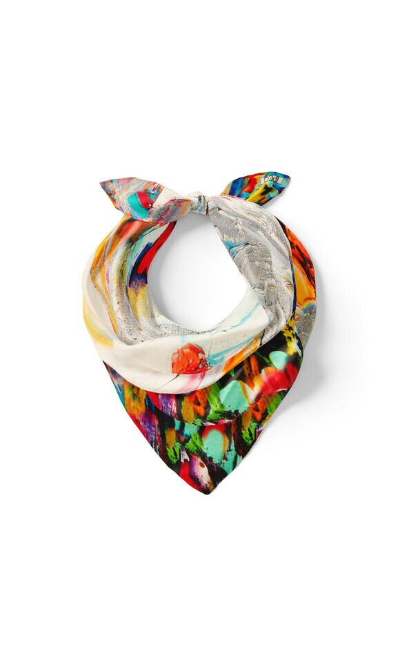 Beyaz Angel Desen İpek Mendil - 2