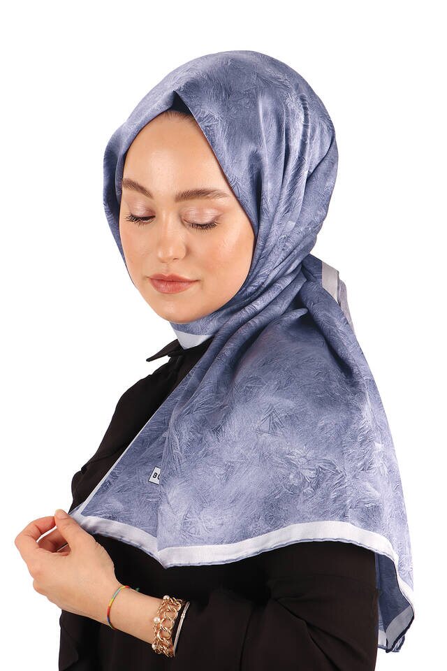 Ametist Fırça Desen İpek Şal - 4