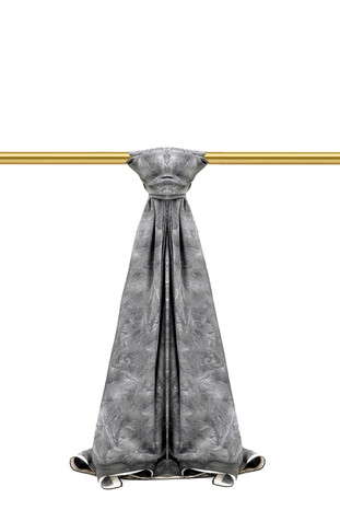 Antrasit Fırça Desen İpek Şal 