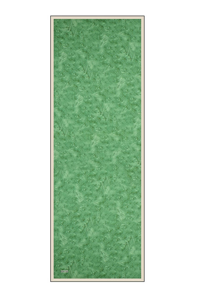 Çimen Yeşil Fırça Desen İpek Şal - 4