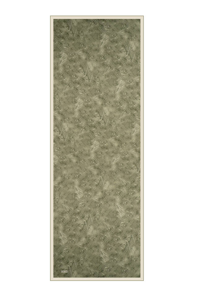 Haki Fırça Desen İpek Şal - 4