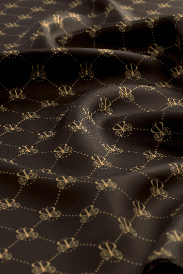 Bitter Brown Butterfly Monogram Twill Silk Square Scarf - 3