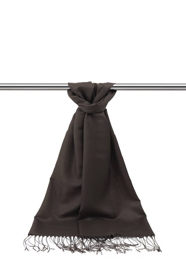 Bitter Brown Silk Look Scarf 