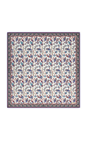 Black Anatolian Pattern Soft Square Scarf 