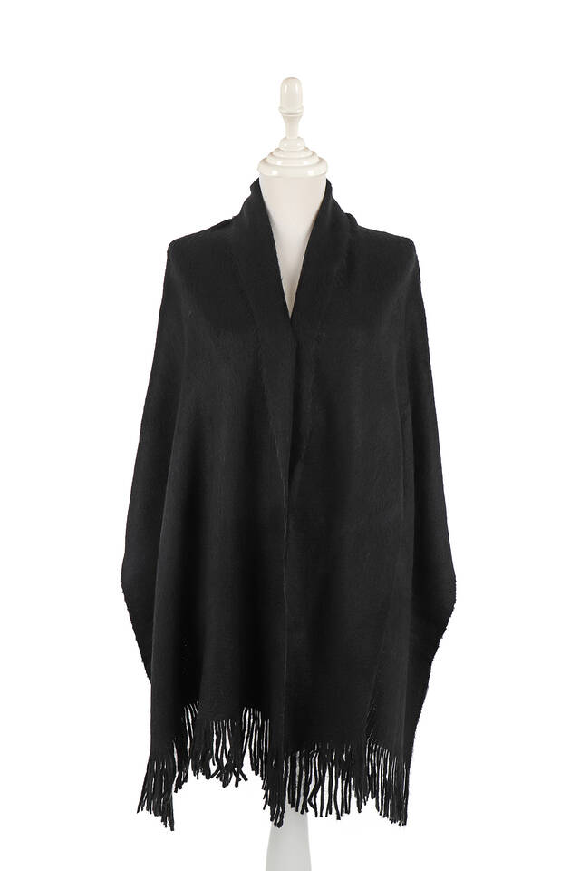 Black Angora Shawl - Bursa İpek