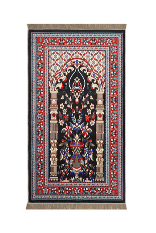 Black Bamboo Carpet Prayer Rug 