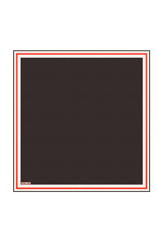Black Bordered Plain Silk Pocket Square - Bursa İpek