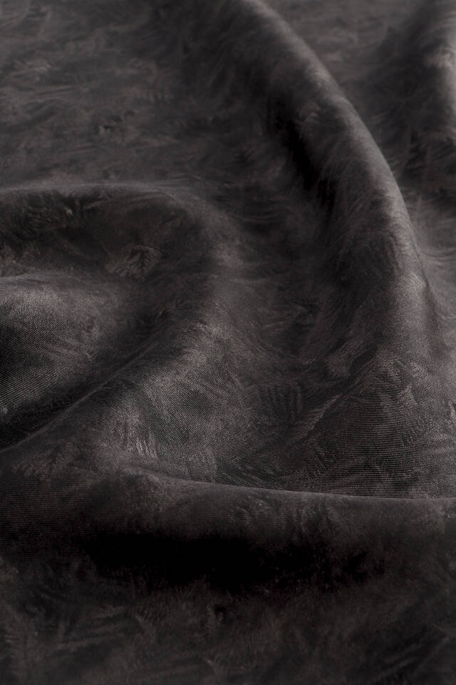 Black Brush Pattern Twill Silk Square Scarf - 3