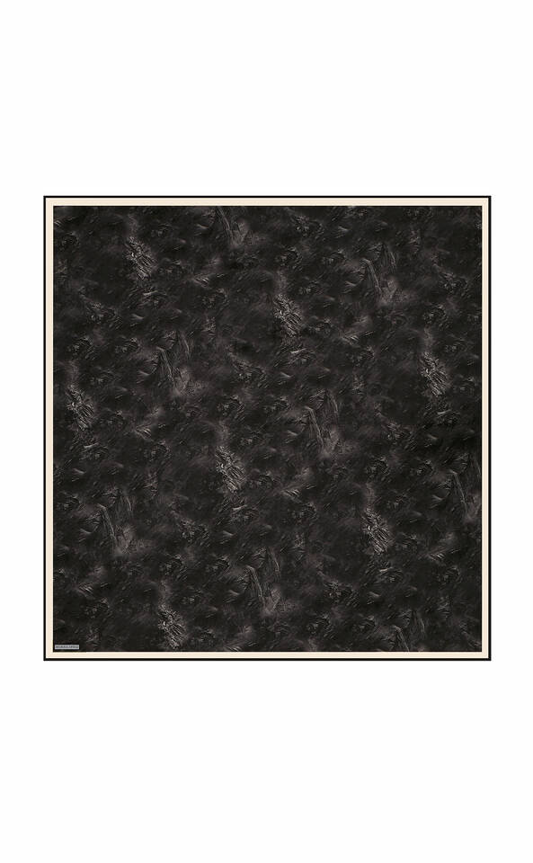 Black Brush Silk Square Scarf - 2