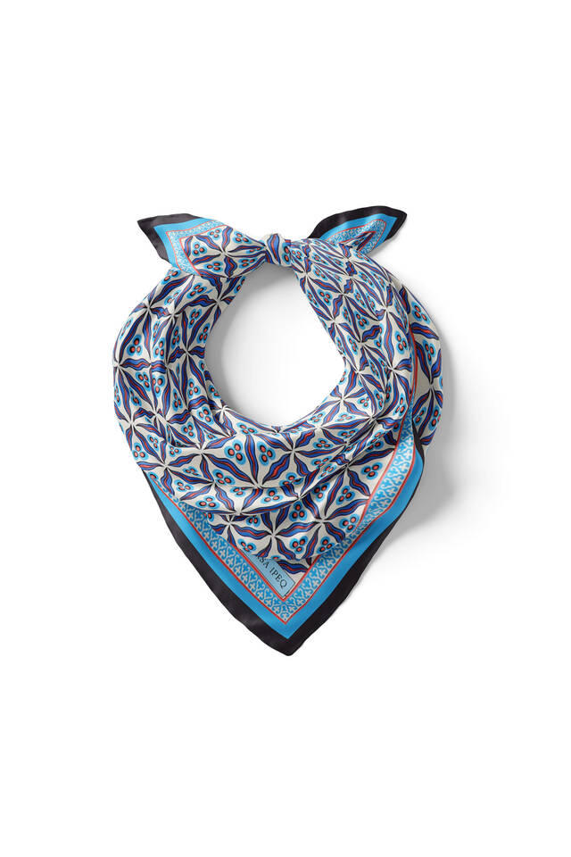 Black Çintemani Pattern Silky Pocket Square - 2