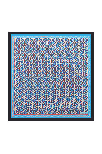 Black Çintemani Pattern Silky Pocket Square 