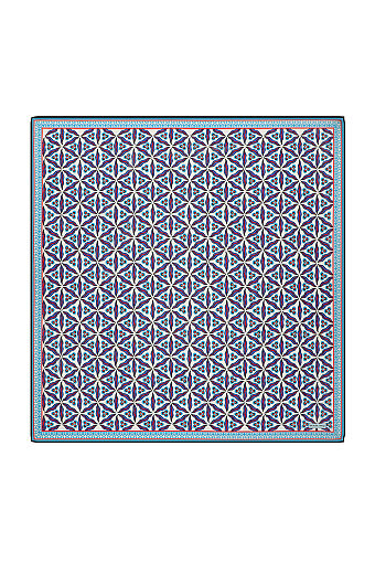 Black Çintemani Pattern Soft Square Scarf 