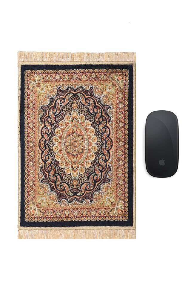 Black Decorative Small Carpet Mousepad - 1