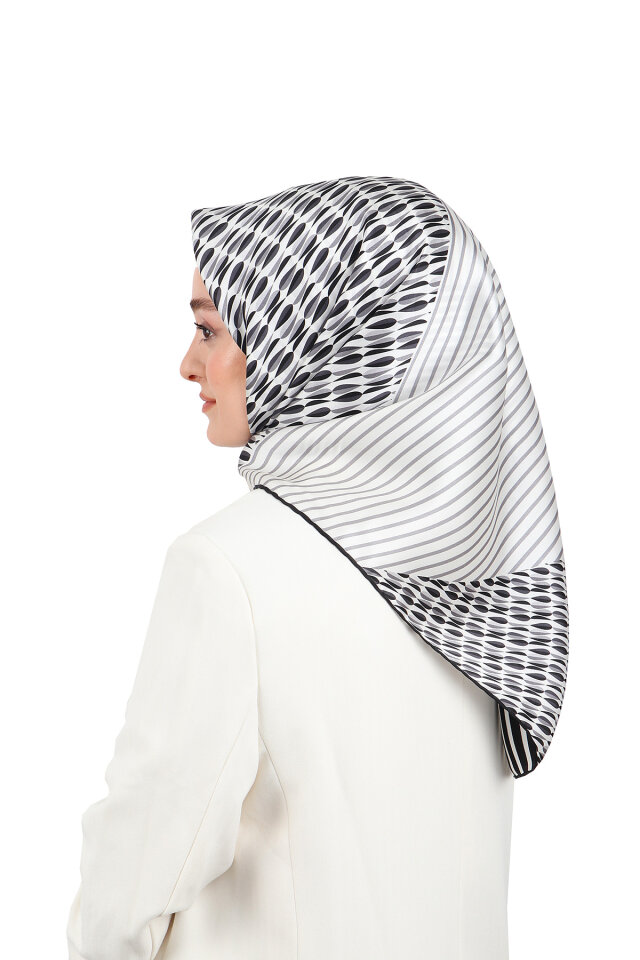 Black Drop Sura Silk Square Scarf 