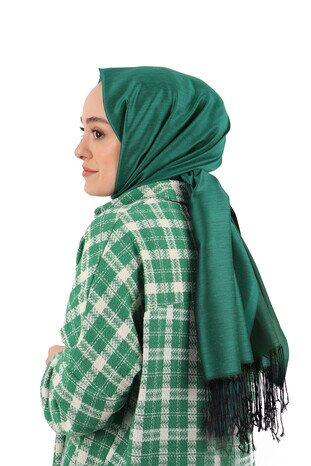 Black Emerald Silk Look Scarf 