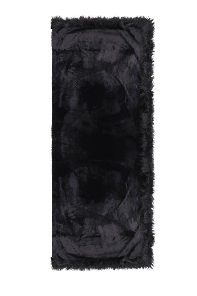 Black Fur Shoulder Shawl - 4