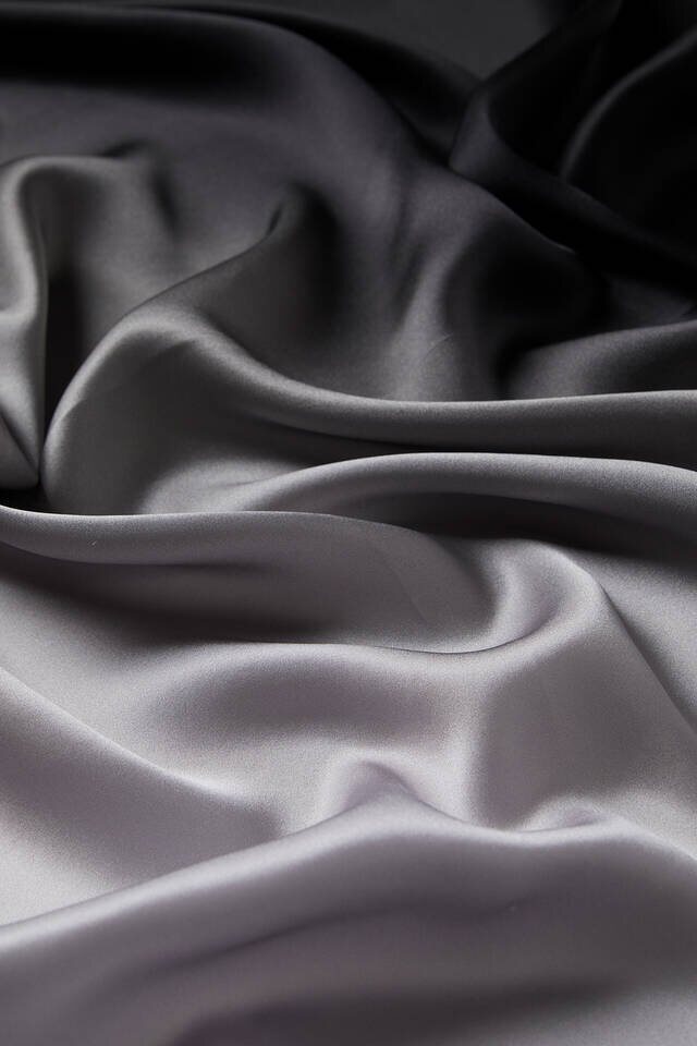 Black Gray Gradient Sura Silk Square Scarf - 3